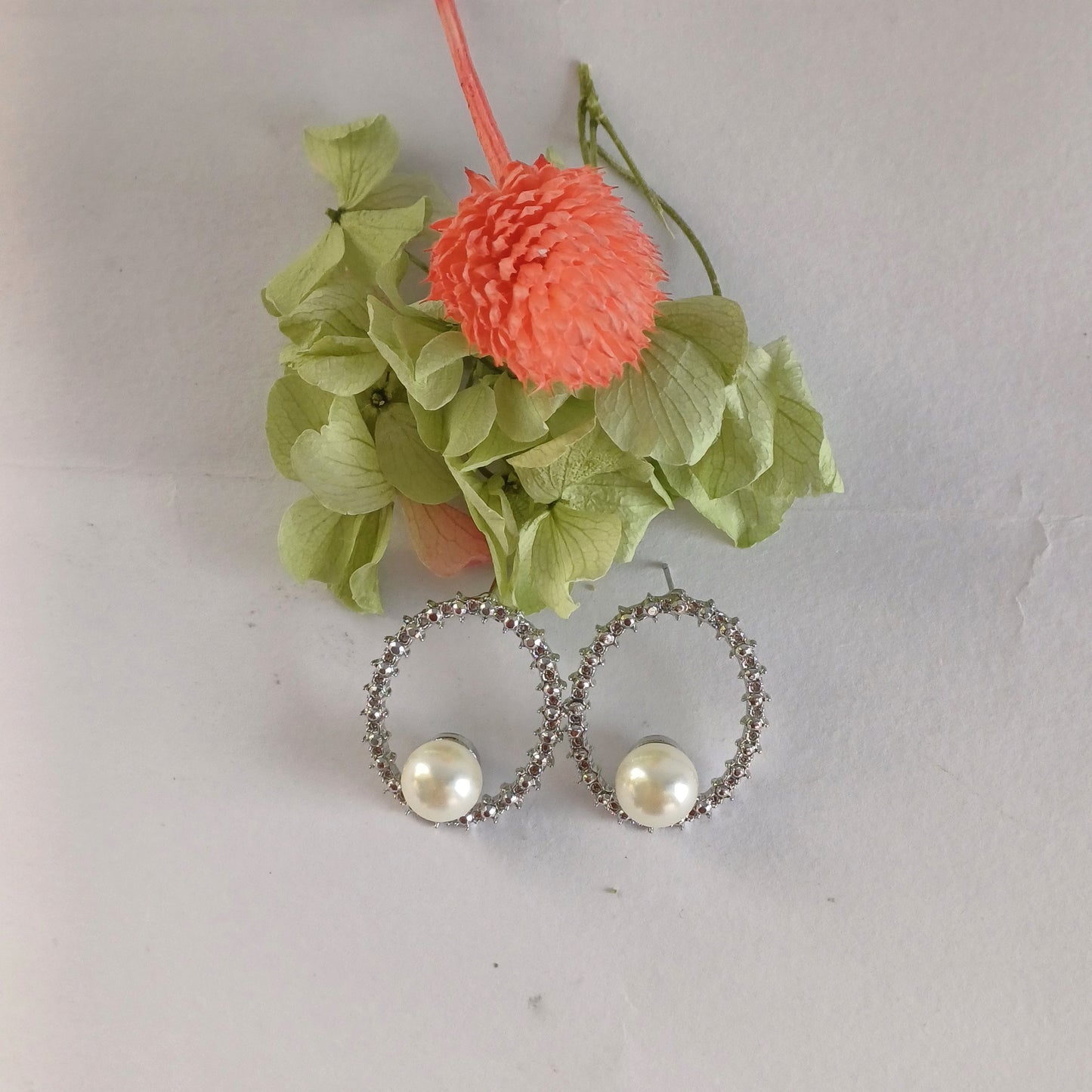 Crystal & Pearl Oval Studs