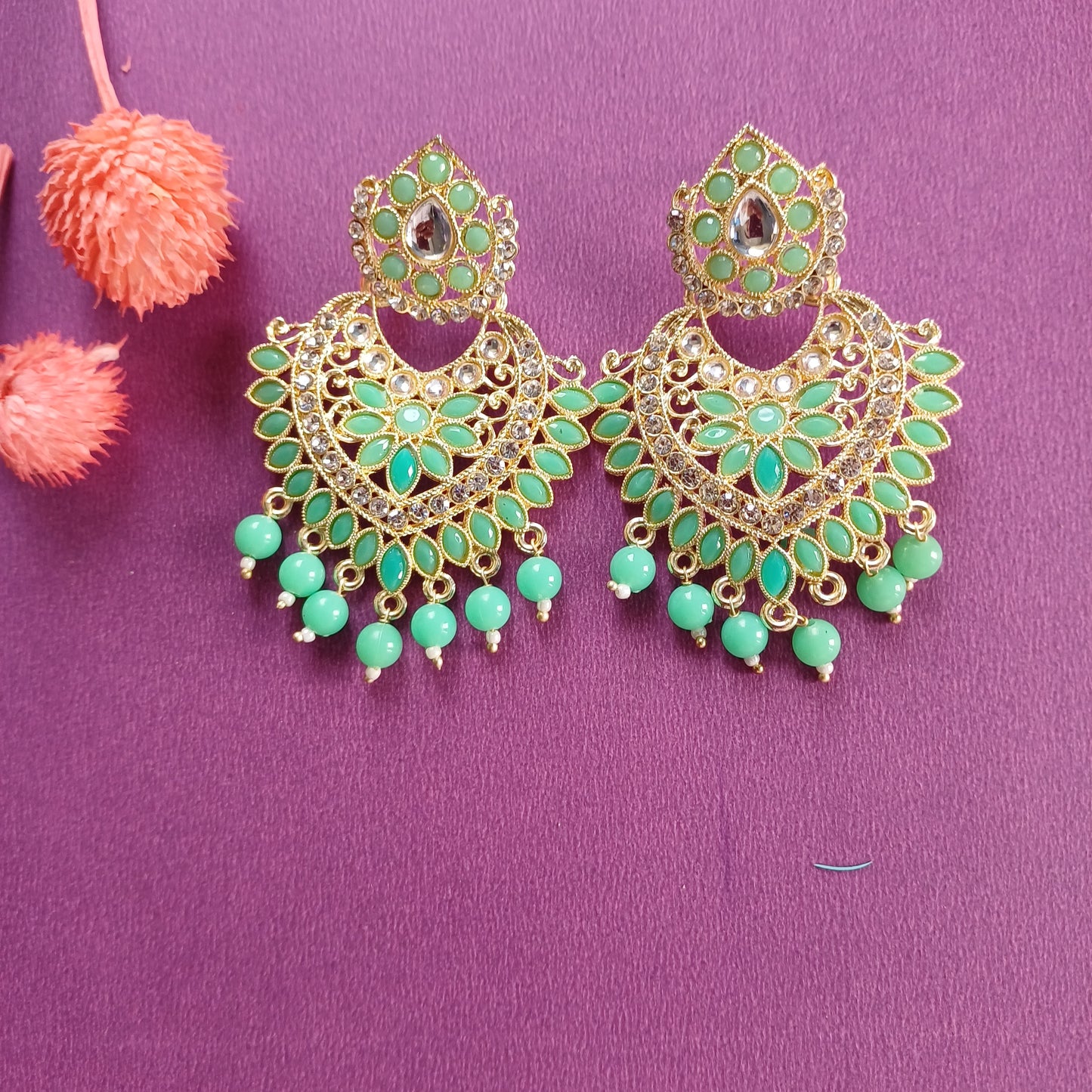 Rekha Pista-green Earring