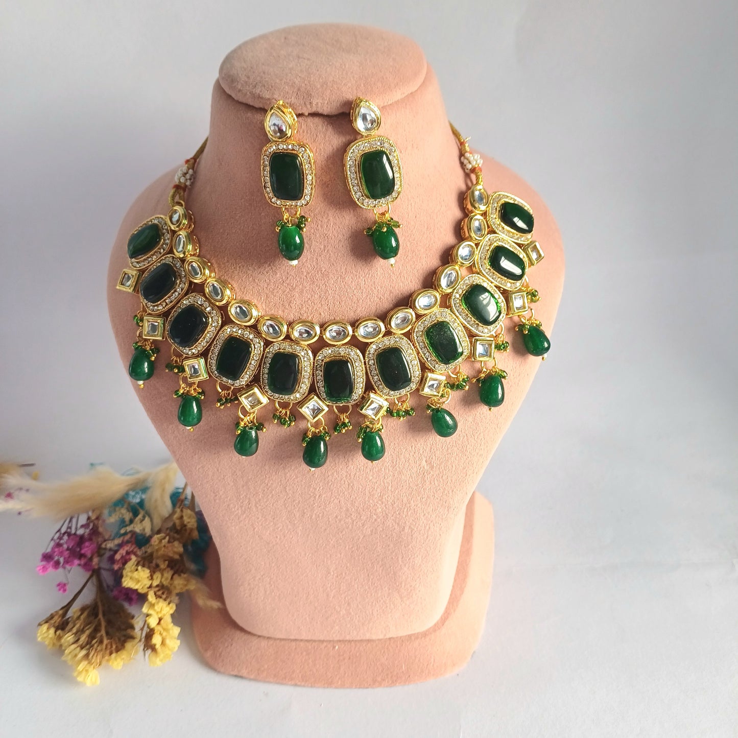 Green Nandini Necklace Set