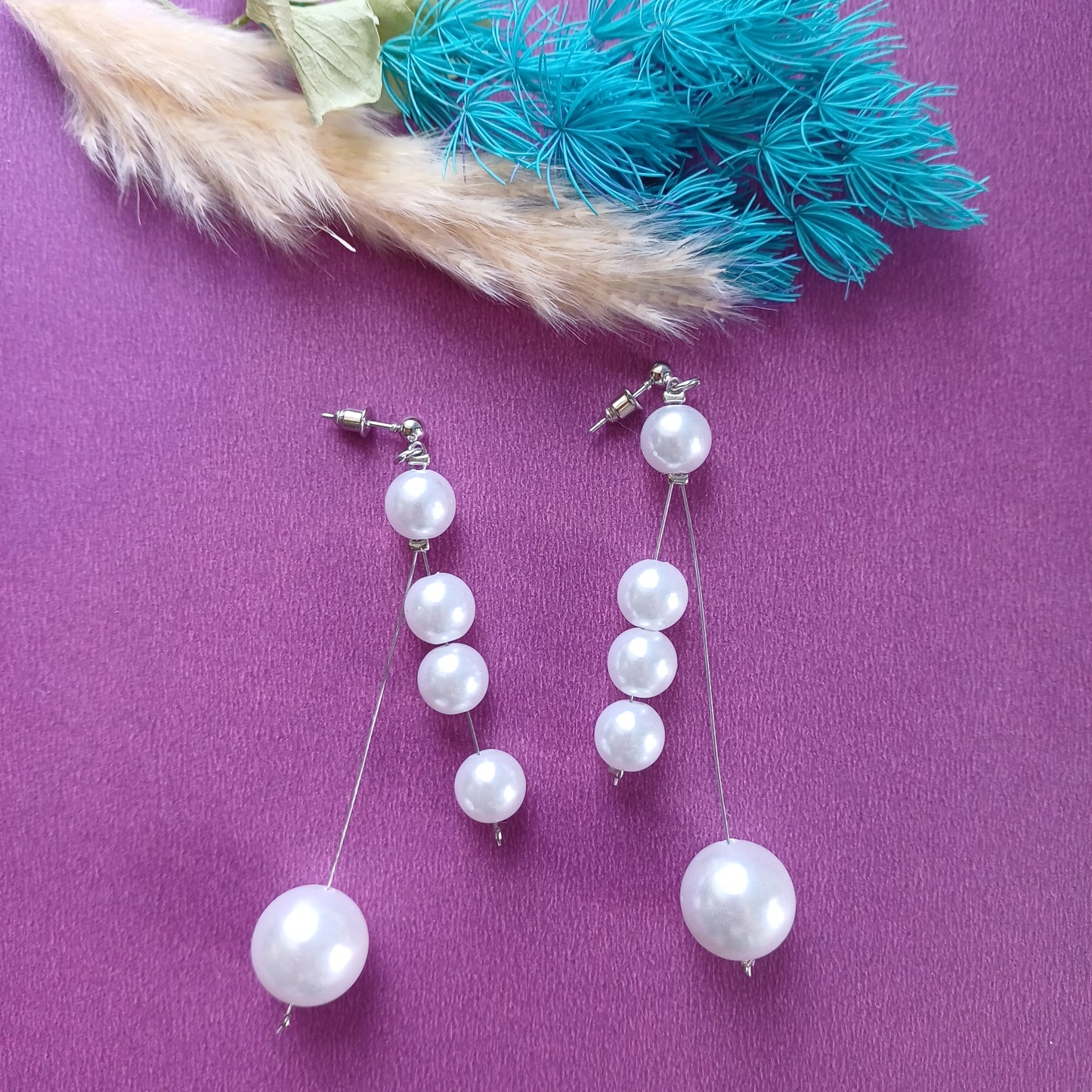 Silver Pearls Dangler