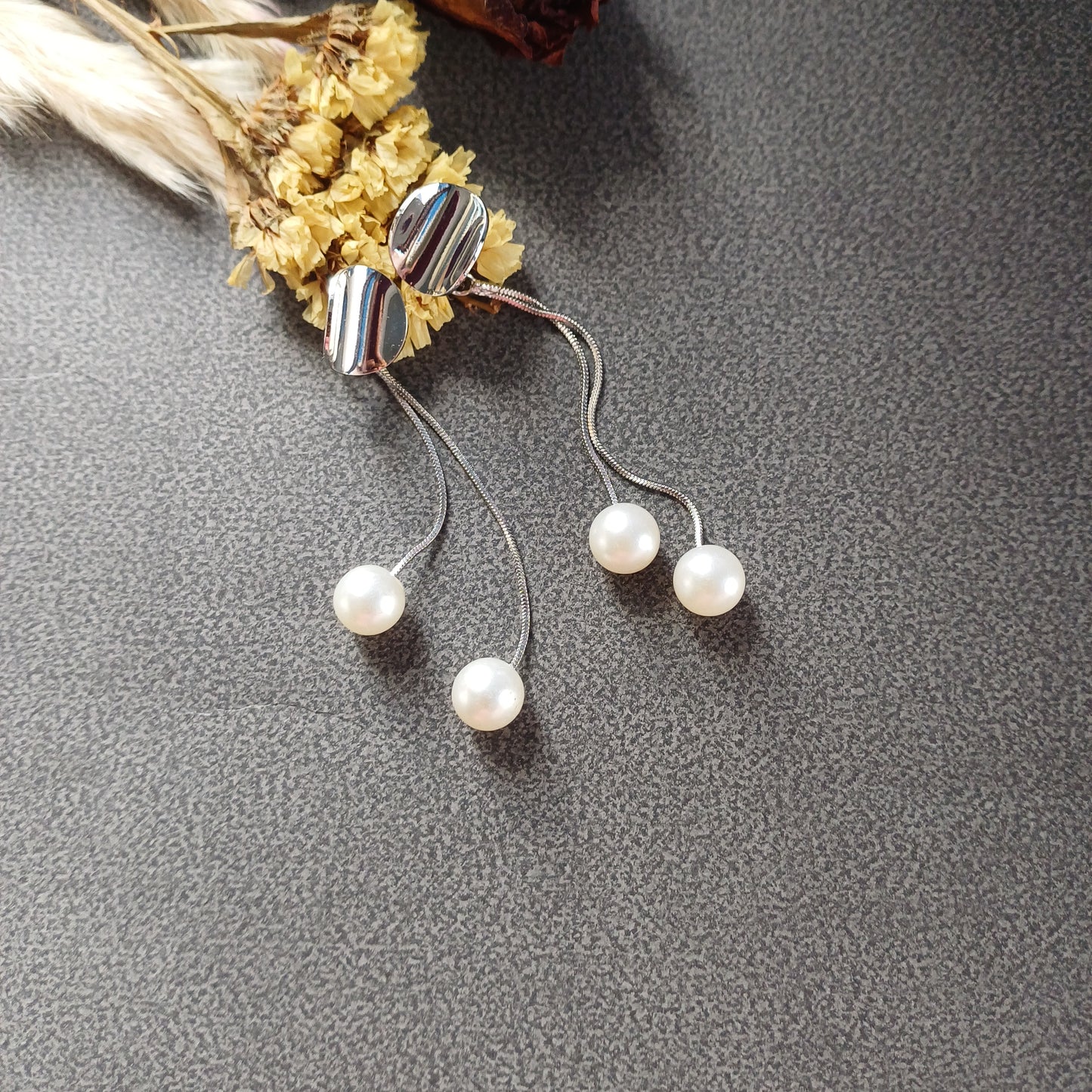 Pearl Double Threads Earrings