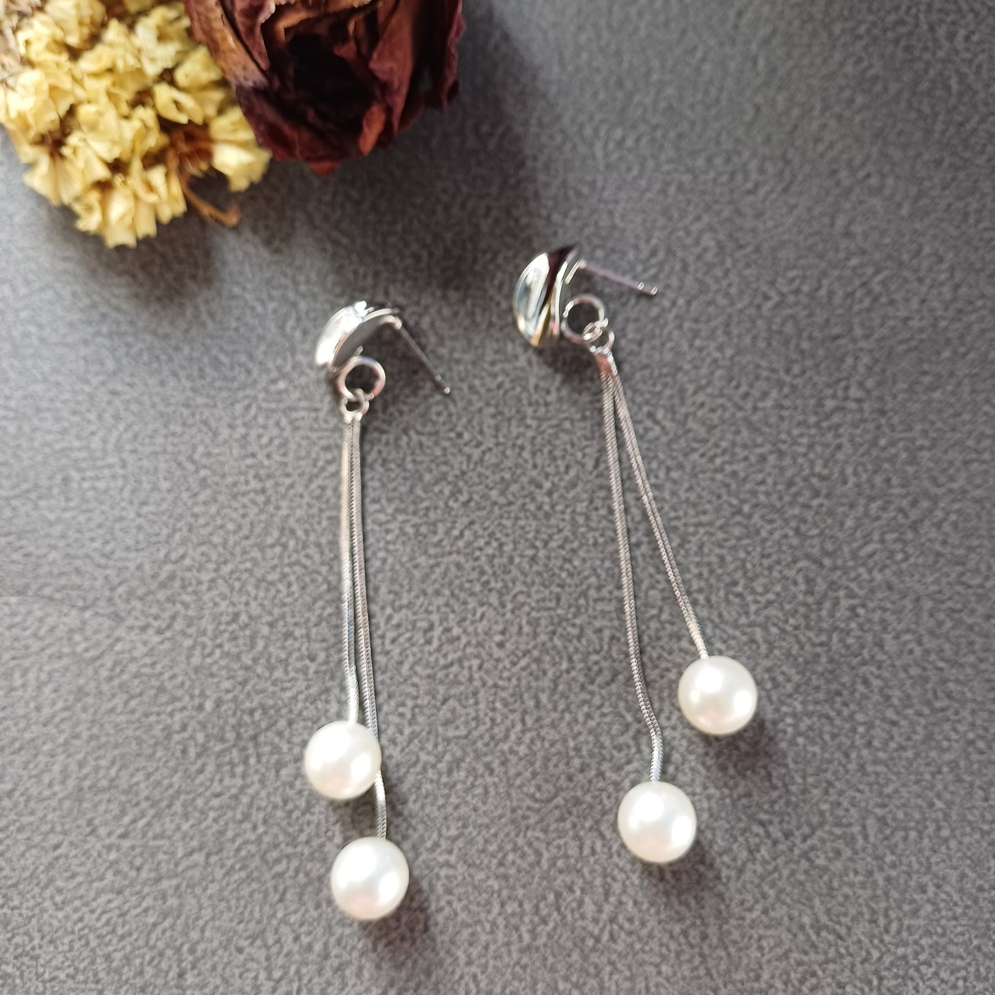 Pearl Double Threads Earrings