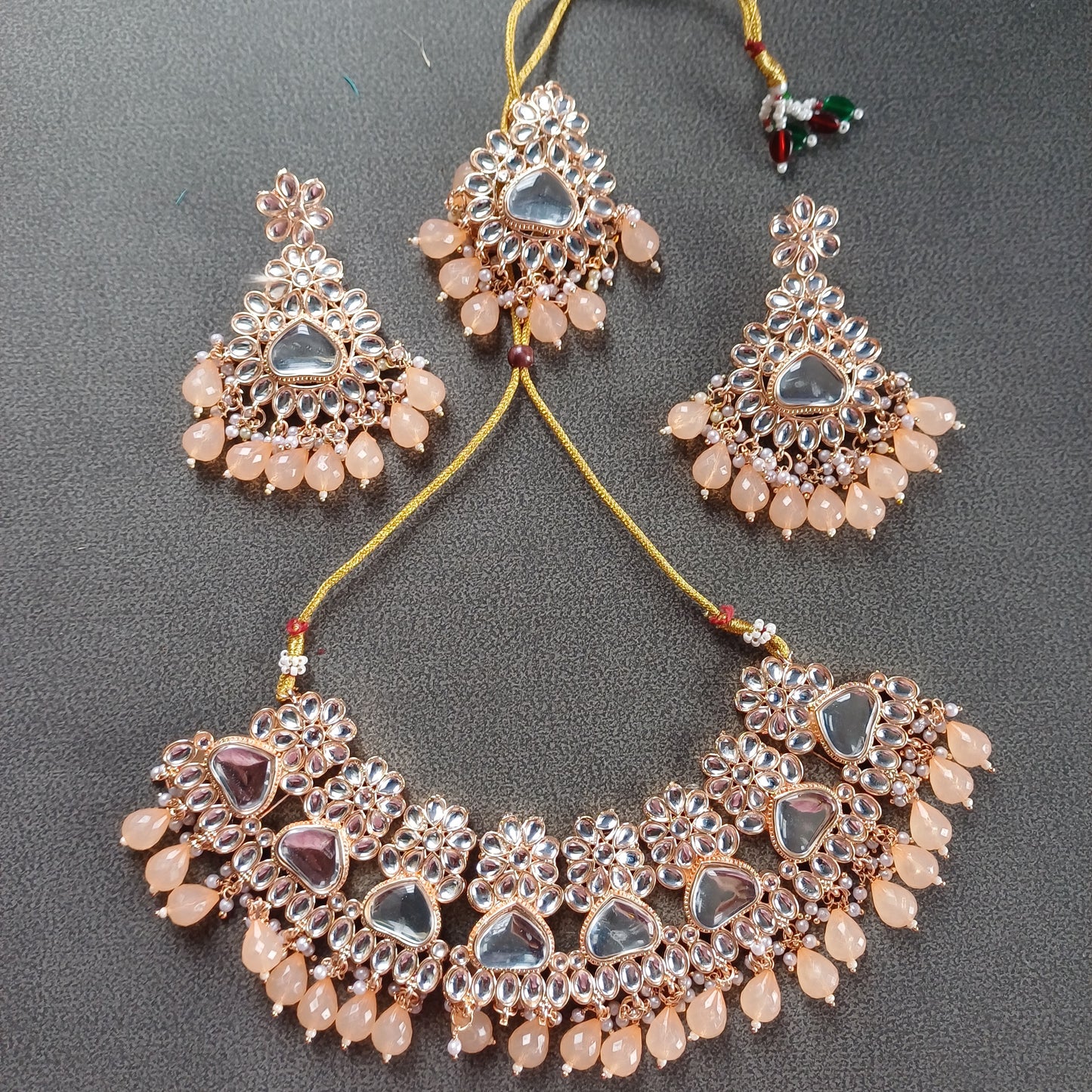 Peach Rani Jewellery Set