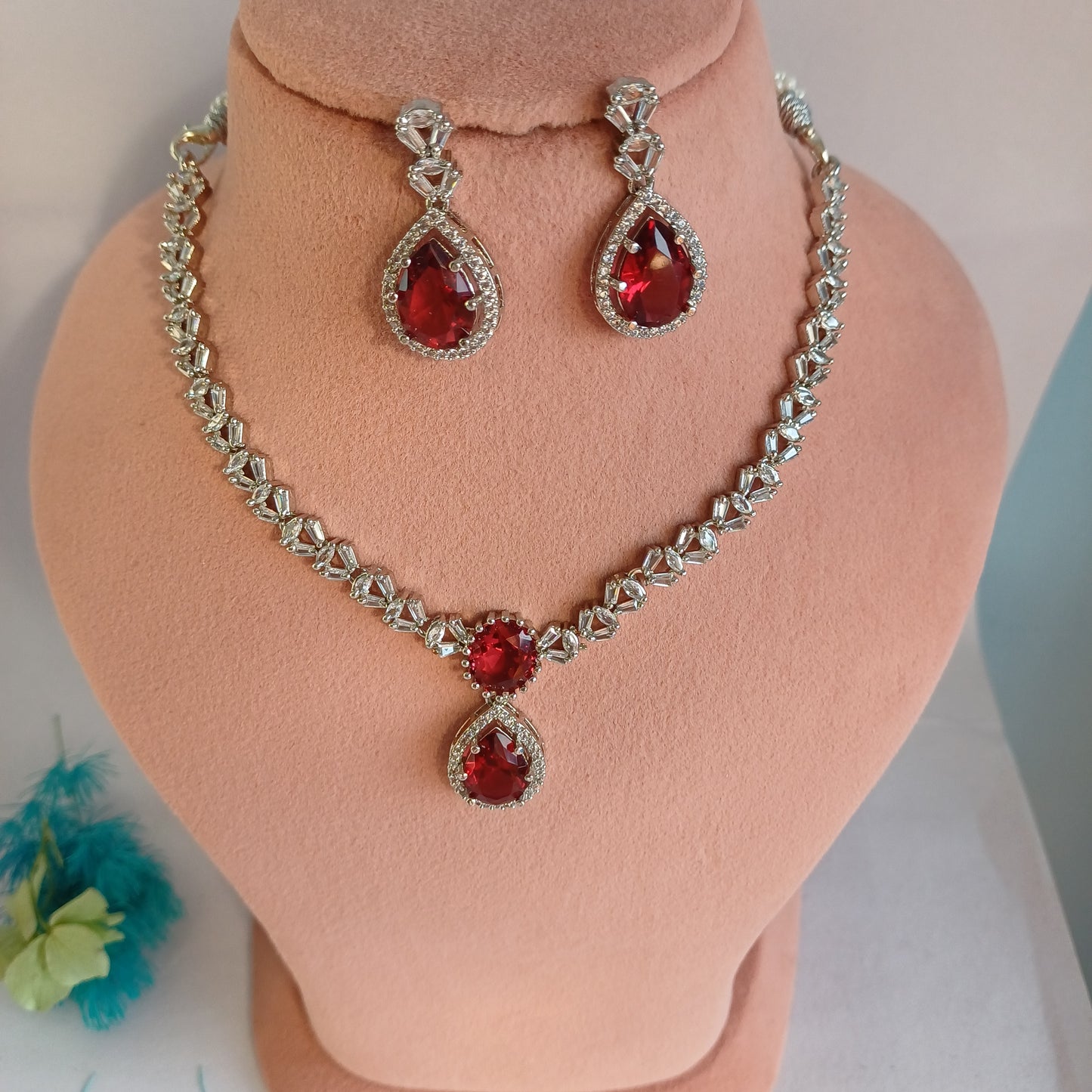 Red Drop AD Necklace Set