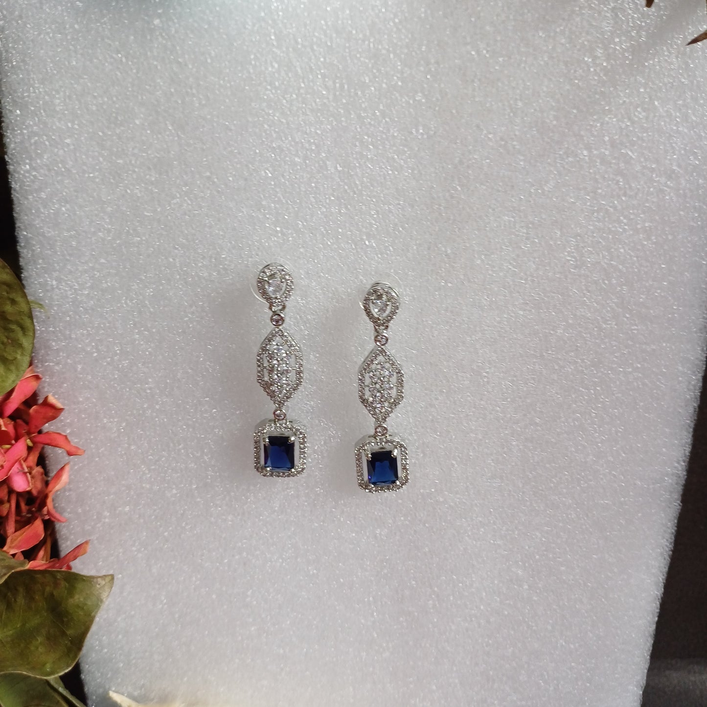 Blue Saphire AD Earrings