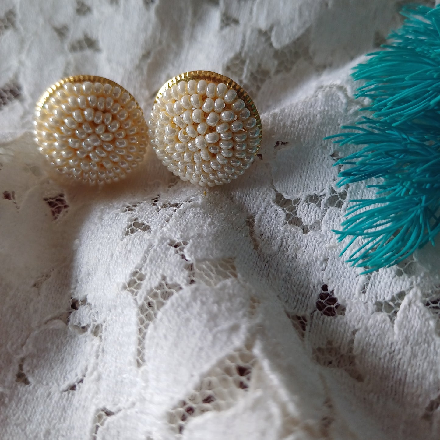 Handmade Ivory Beads Studs