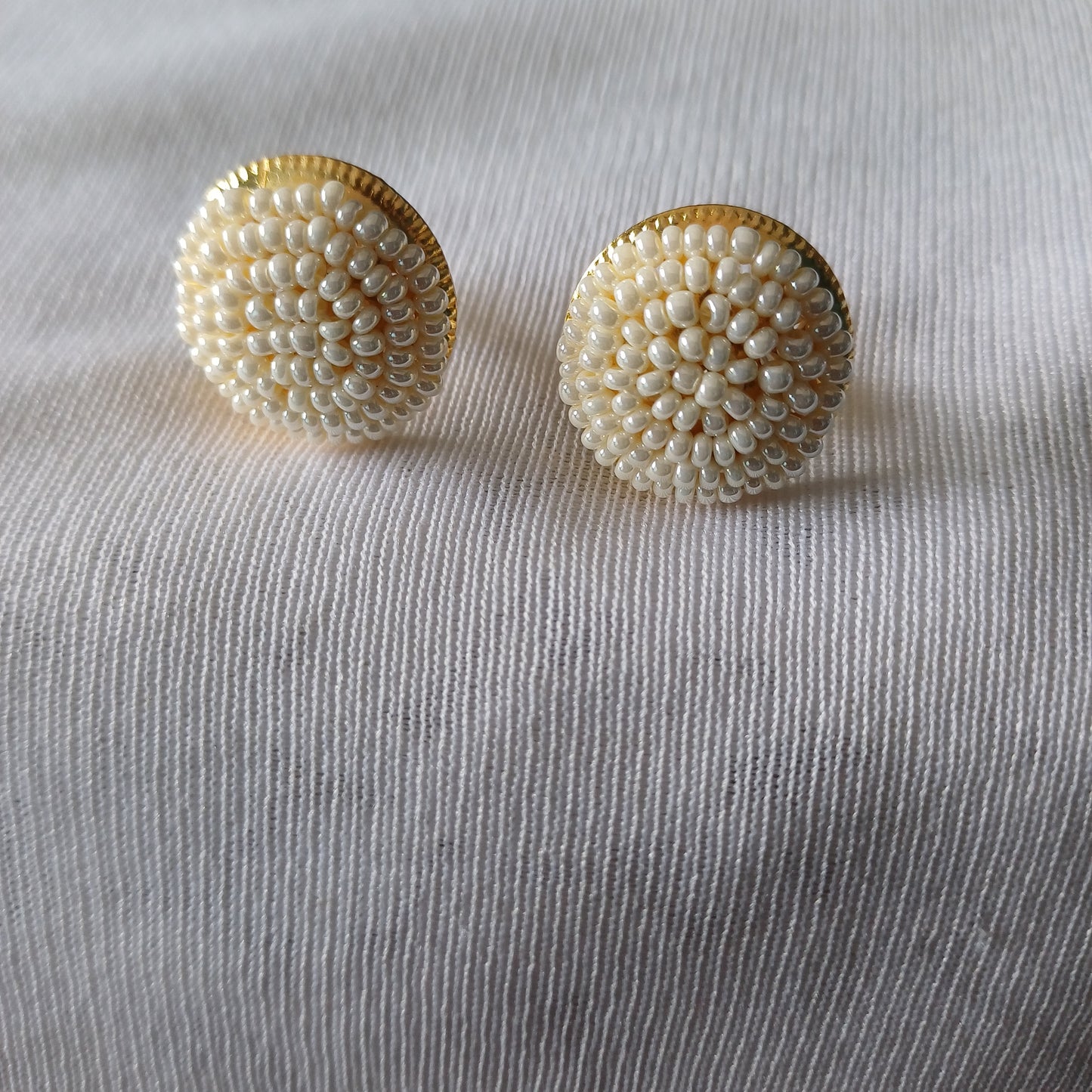 Handmade Ivory Beads Studs