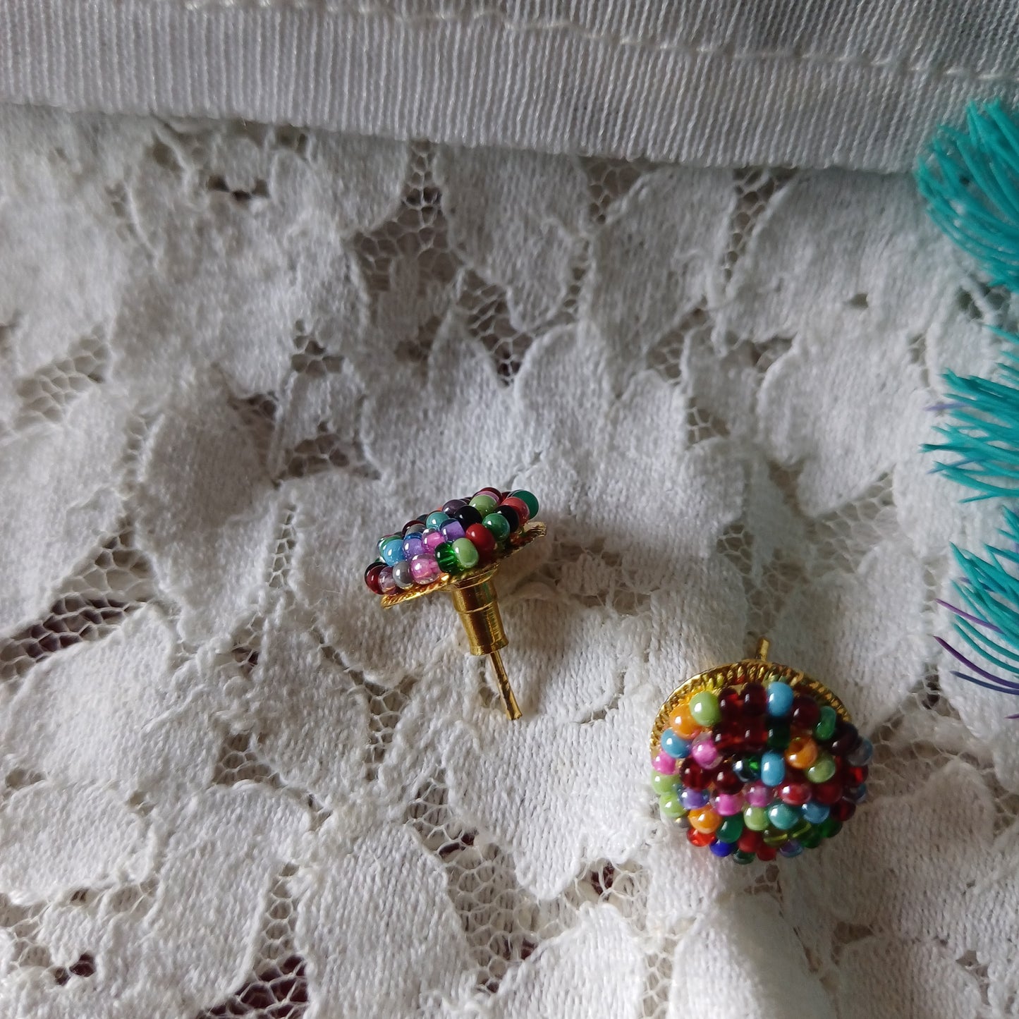 Handmade Multicolor Beads Studs