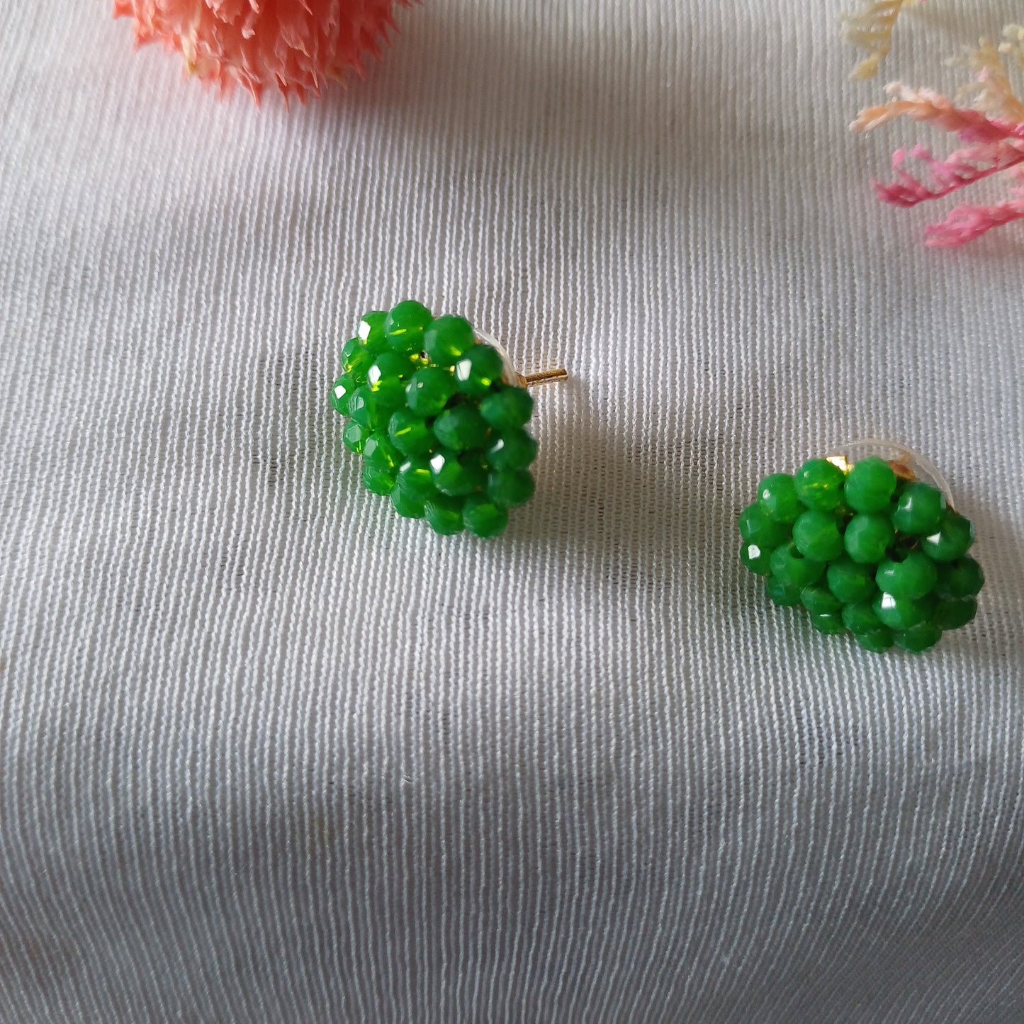 Handmade Green Monalisa Studs