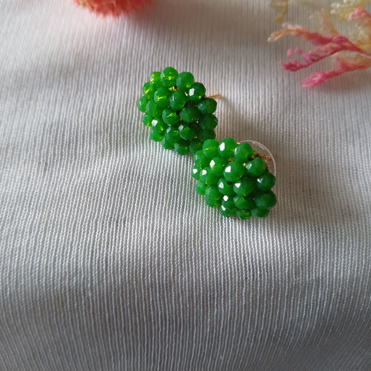 Handmade Green Monalisa Studs