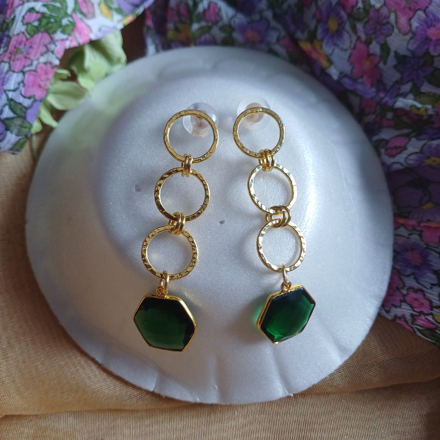 Crystal Emerald Danglers