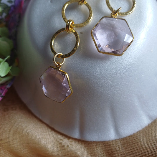 Rose Quartz Danglers