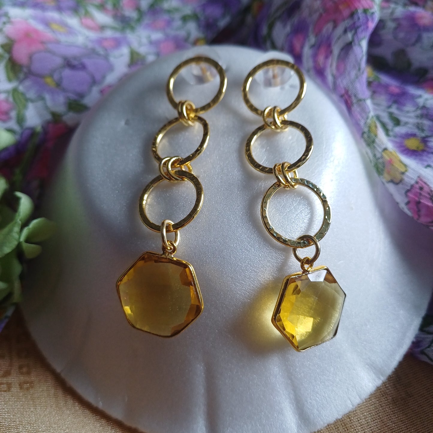 Yellow Topaz Danglers