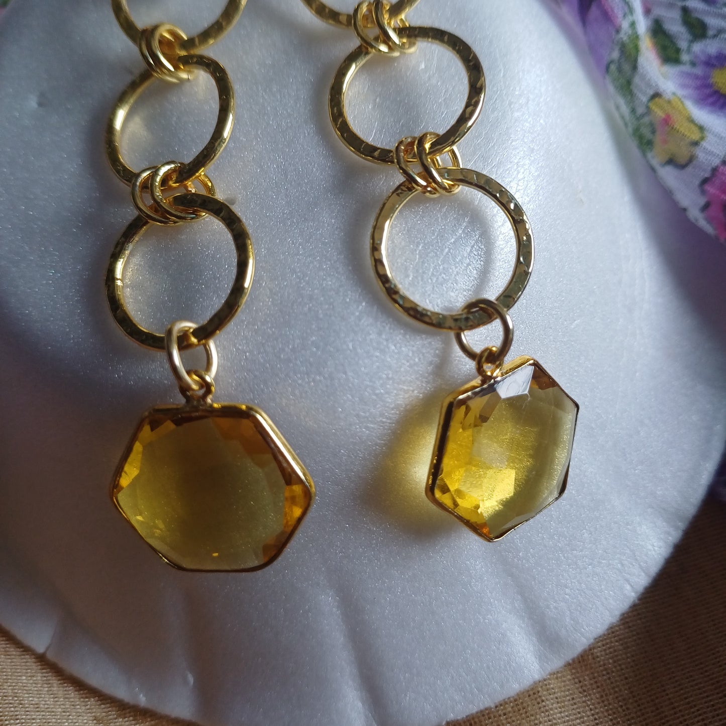 Quartz Gold Danglers