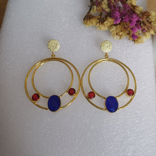 BlueRed Hoop Earrings