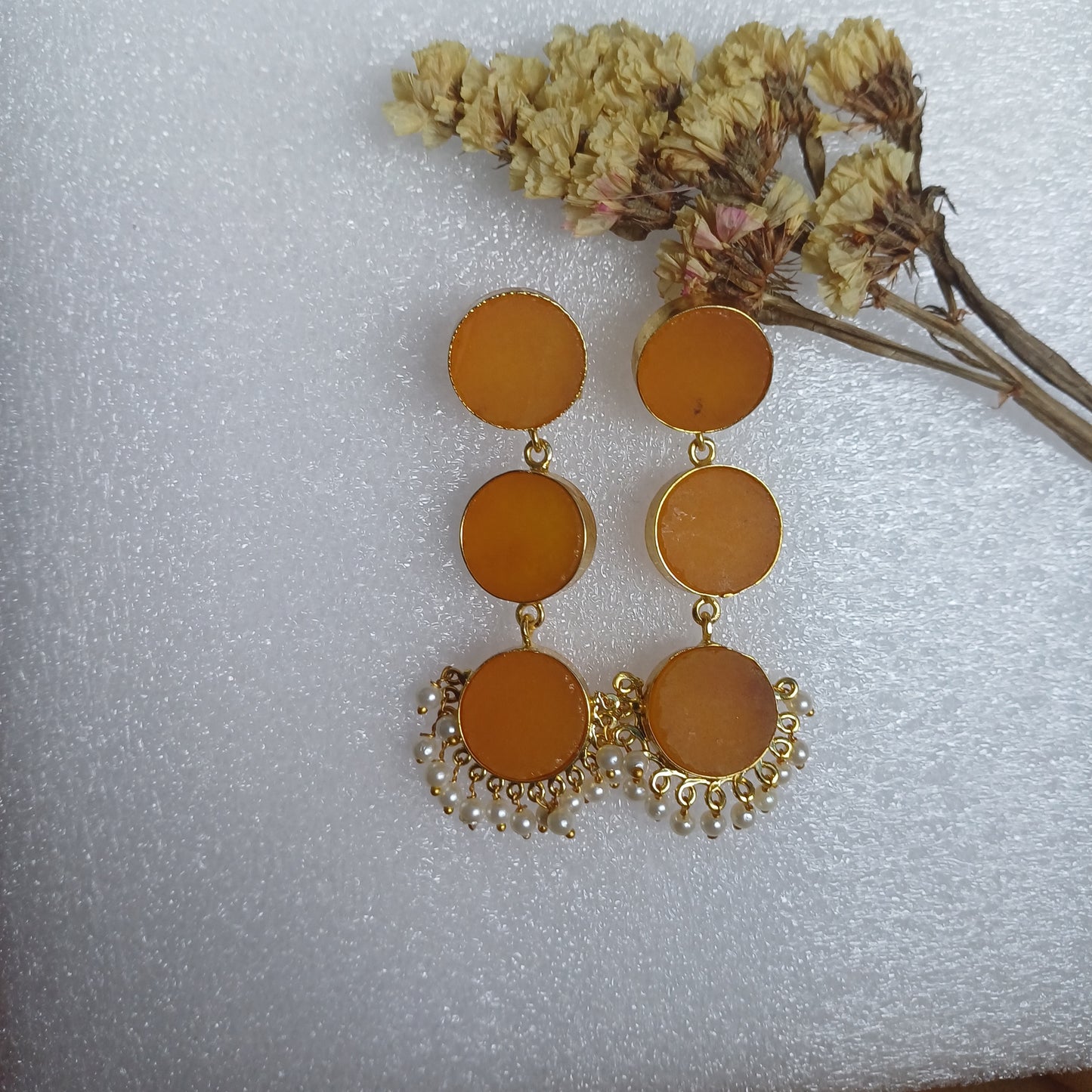 Orange Calcise Earrings