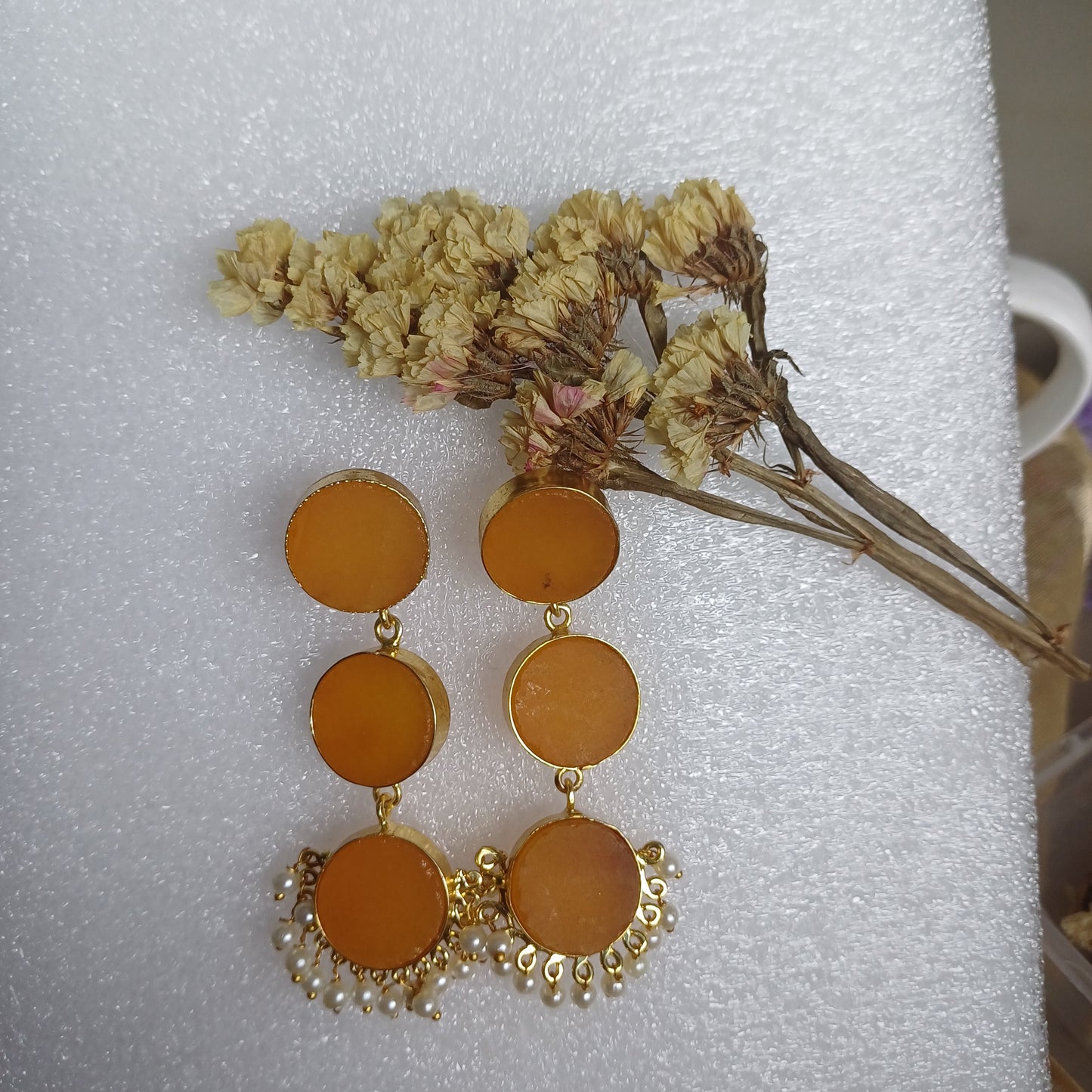 Orange Calcise Earrings