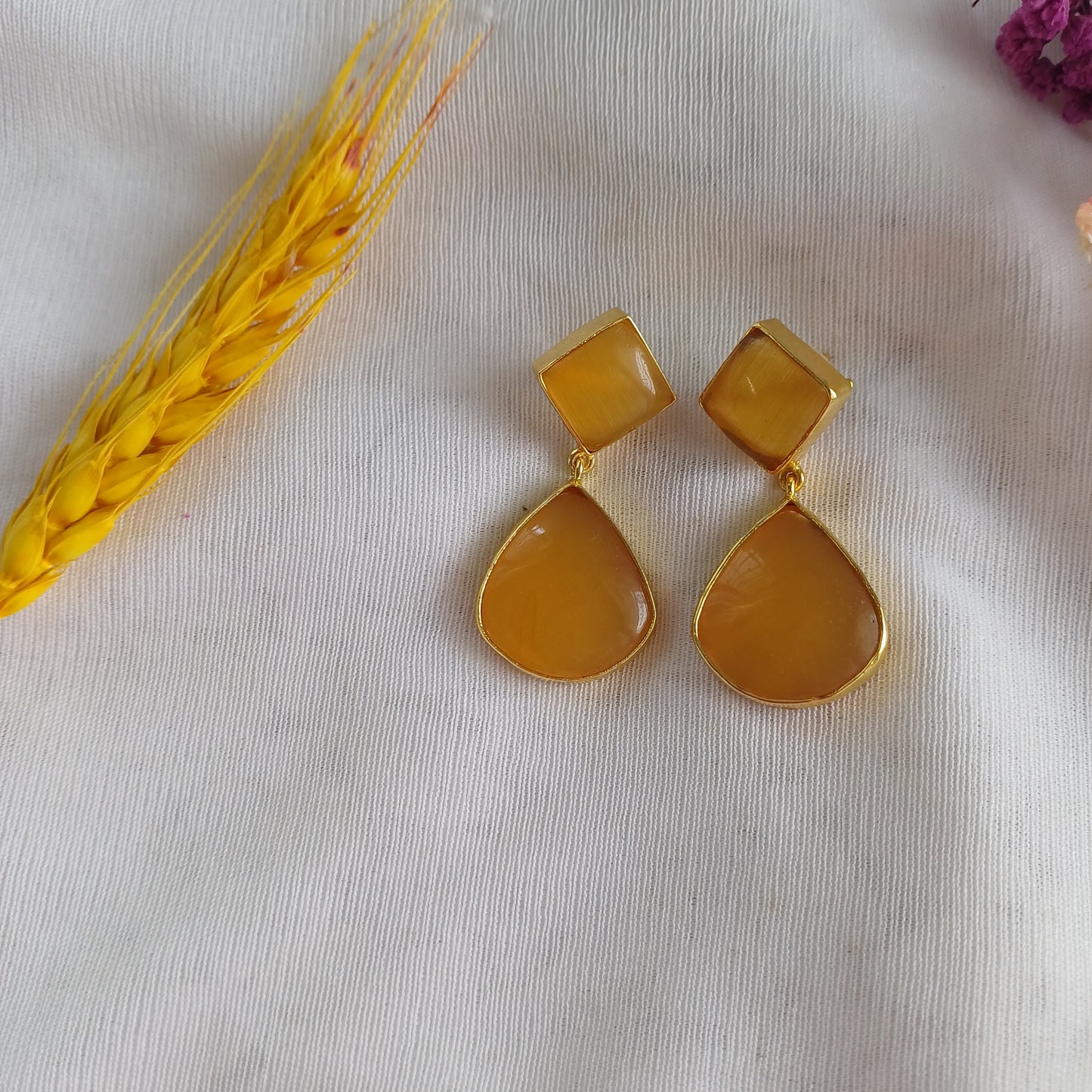 Mustard Drop Earrings