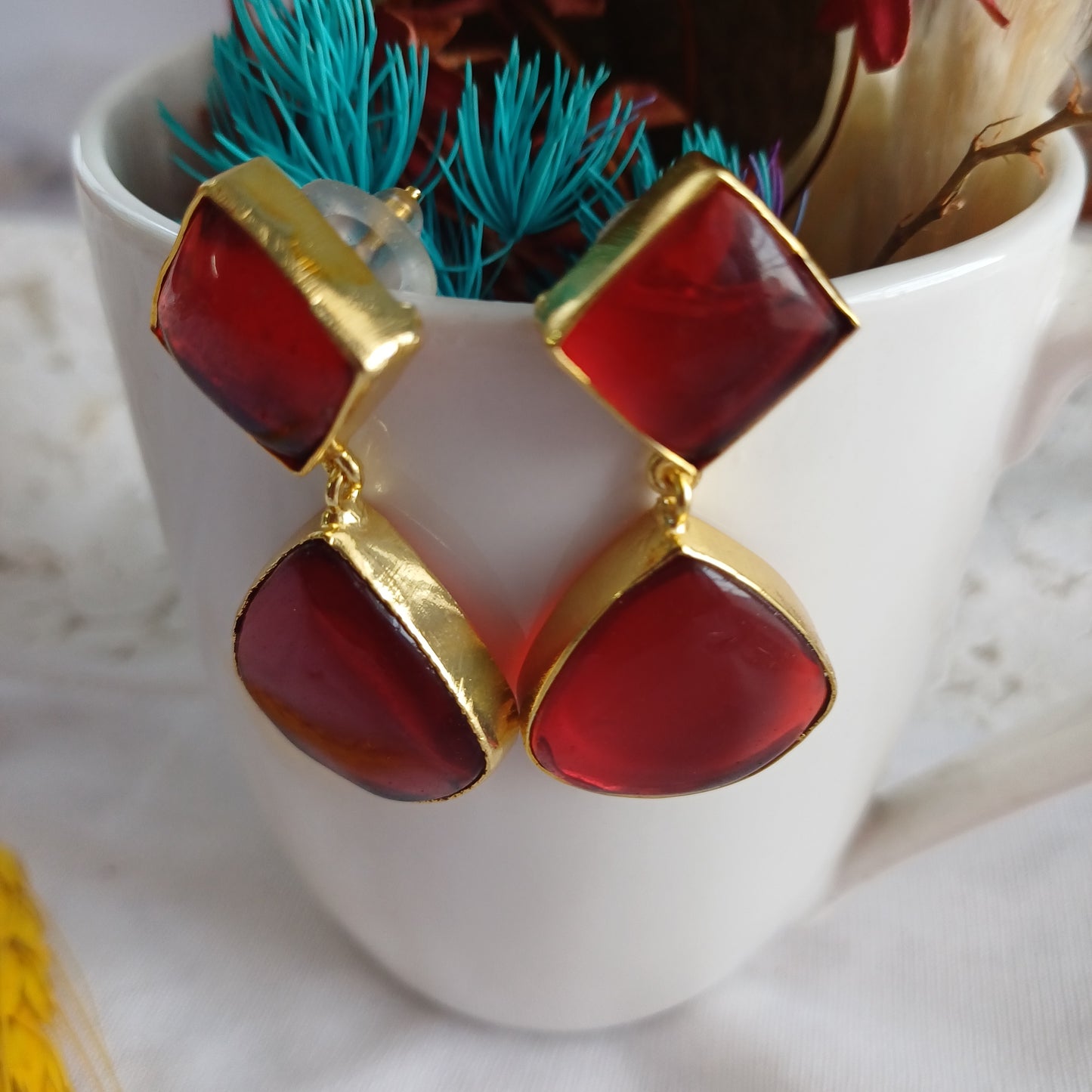 Maroon Drop Earrings