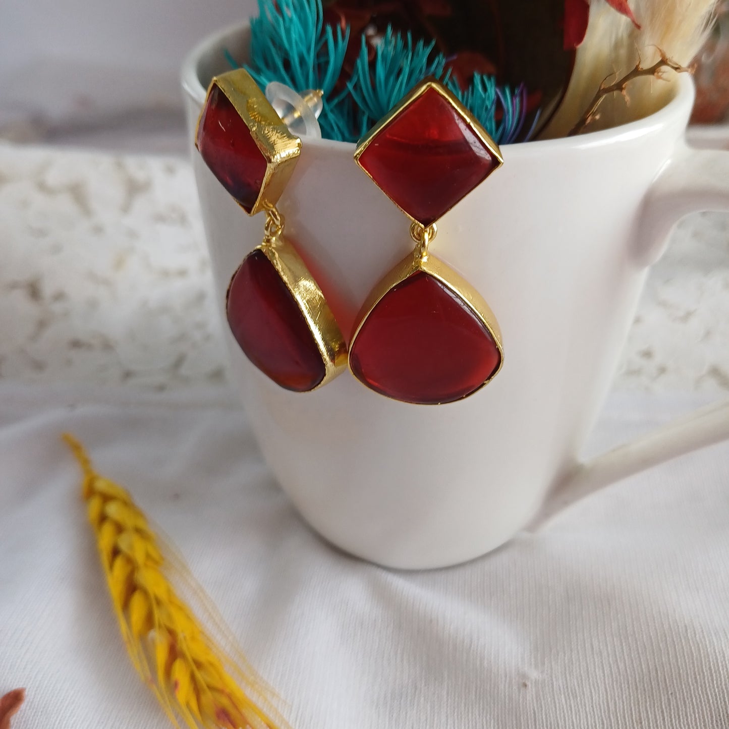 Maroon Drop Earrings