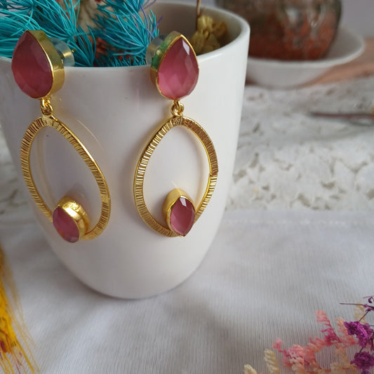 Blush Oval Danglers