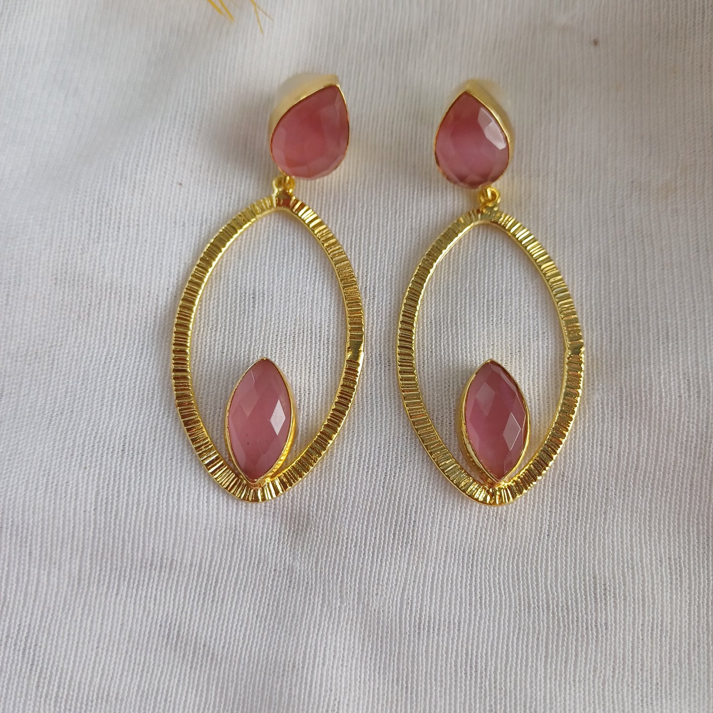 Blush Oval Danglers