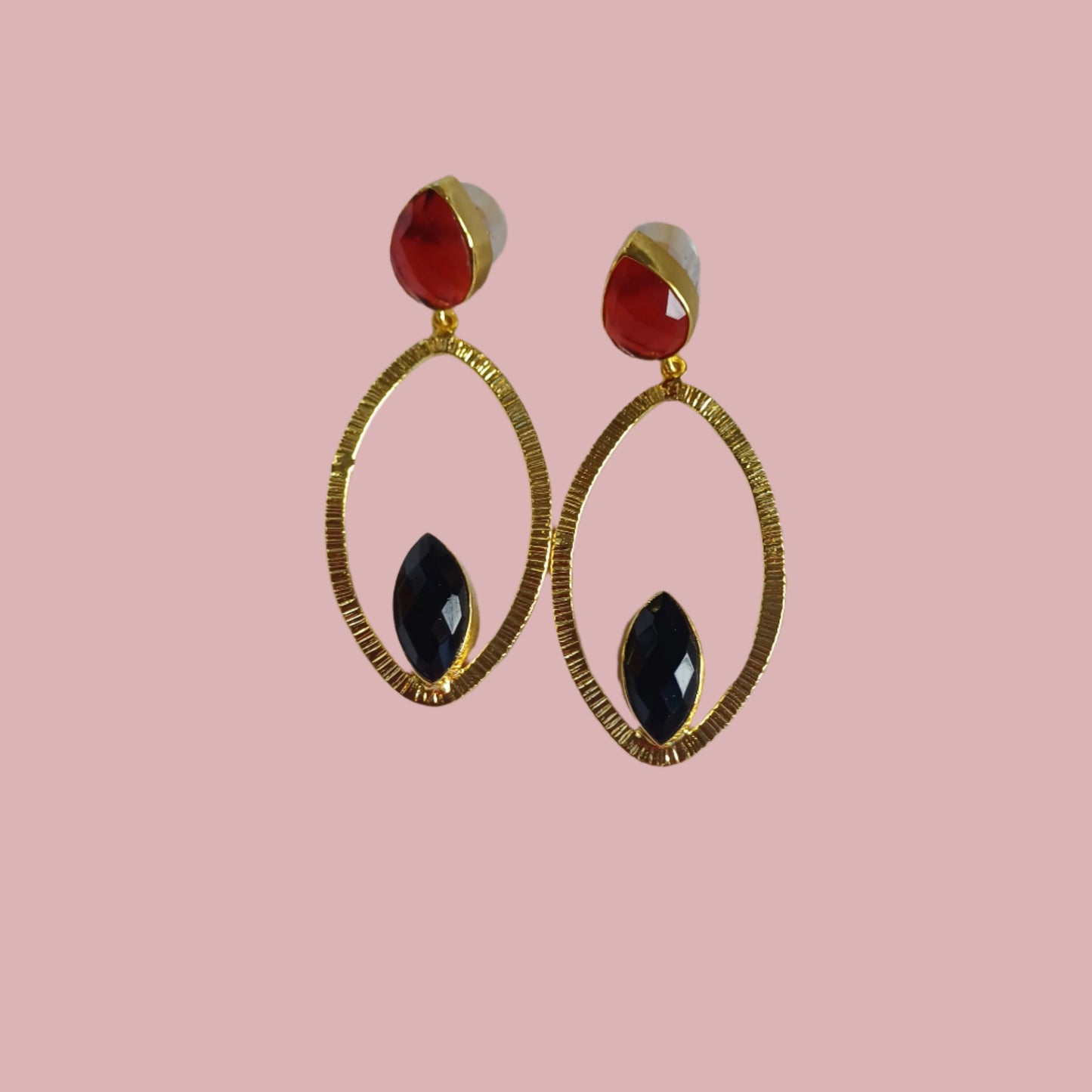 NavyRed Oval Danglers