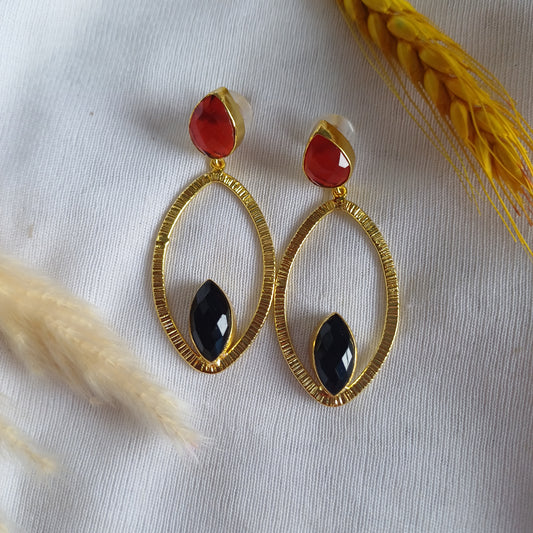 NavyRed Oval Danglers