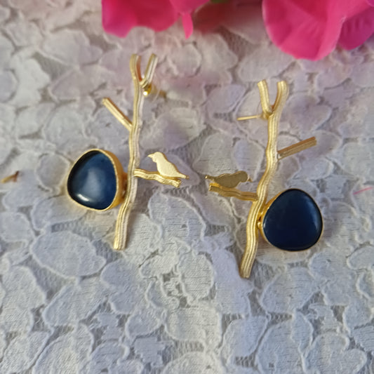 Navyblue Bird Earrings