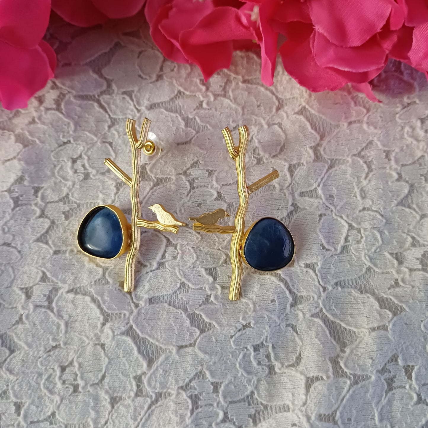 Navyblue Bird Earrings