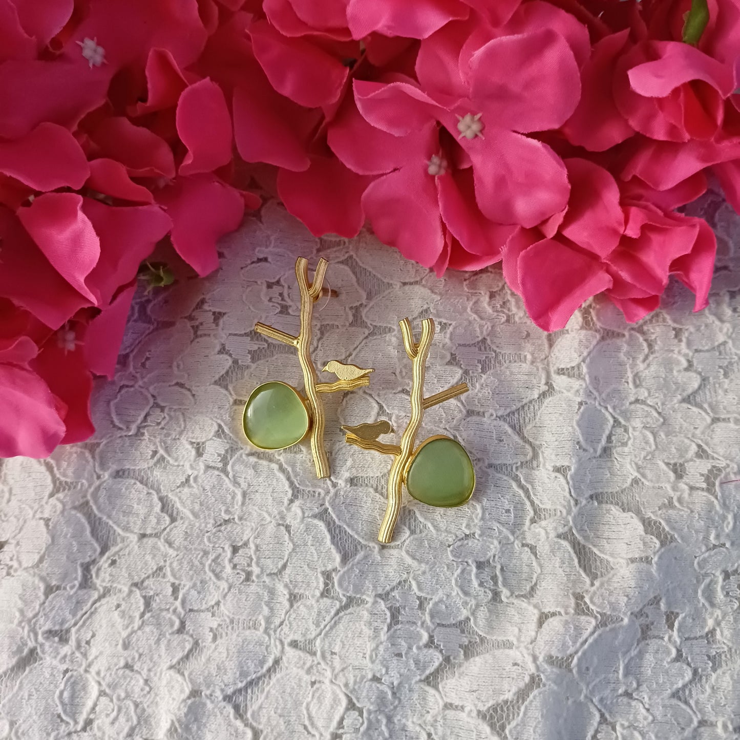 Pistagreen Bird Earrings