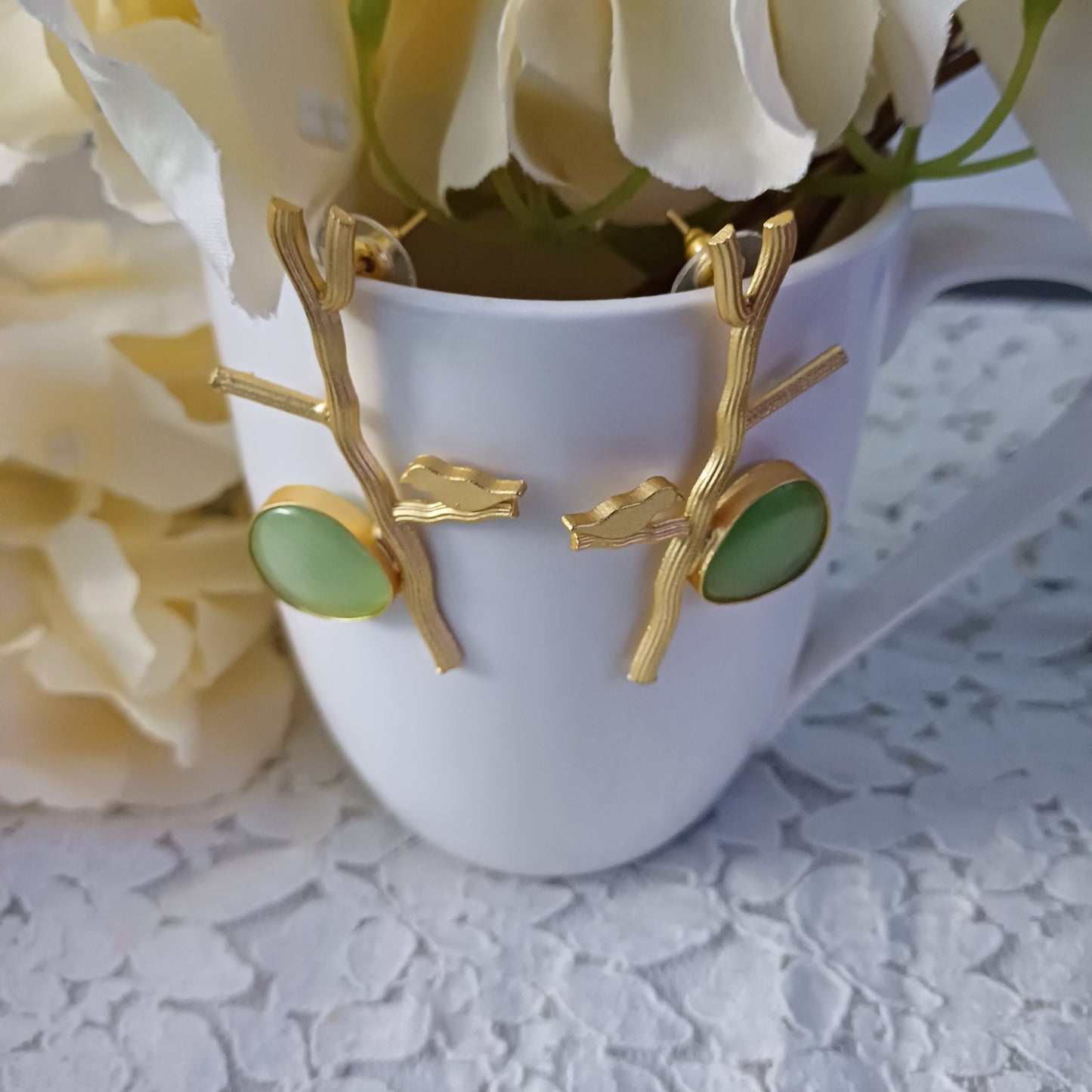 Pistagreen Bird Earrings